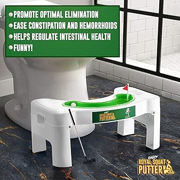 Gagster Royal Squat Putter - Mini Golf Toilet Game - Bathroom Stuff for Men - Foldable Potty Games for Adults - White Elephant Gift Ideas for Office - Indoor Golf Game for Men - Funny Gag Gifts