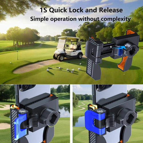 2025 Upgraded Magnetic Golf Cart Phone Holder - 8×N52 Magnets,360° Rotatable Fit EZGO/Club Car/Yamaha/Icon Golf Carts - Compatible with iPhone, Samsung & More - Golf Accessories Gift for Men & Women