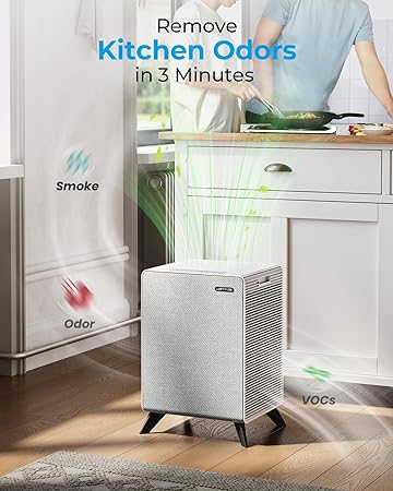 Air Purifiers for Home Large Room Up to 2250 ft² - Dual 3-Stage Filter of Washable Filter and True HEPA Filter with AQI, Auto Mode, Sleep Mode - Remove 99% of Smoke Allergies Pet Dander Odor