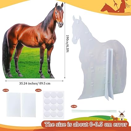 Marsui 6.3 ft Horse Racing Party Decorations Horse Cardboard Cutout Stand up Life Size Photo Props Animals Derby Day Decor for Western Party Supplies