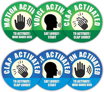 Prank Stickers - (Pack of 120) 2" Large Round Fake Voice Motion Clap Activated Funny Gag Gifts for Adults Kids Labels Sign for Doors Vending Machines