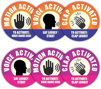 Prank Stickers - (Pack of 120) 2" Large Round Fake Voice Motion Clap Activated Funny Gag Gifts for Adults Kids Labels Sign for Doors Vending Machines