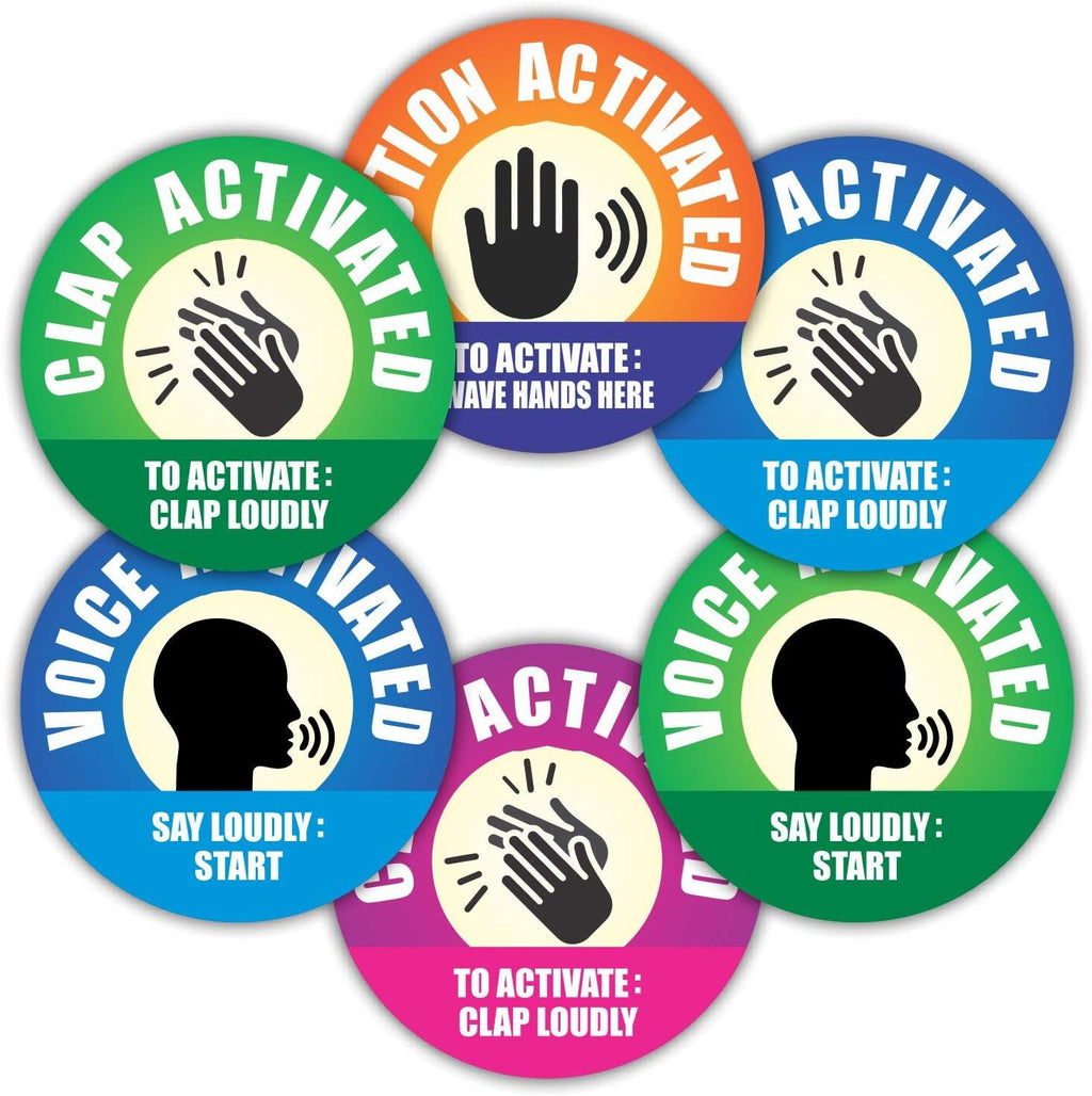 Prank Stickers - (Pack of 120) 2" Large Round Fake Voice Motion Clap Activated Funny Gag Gifts for Adults Kids Labels Sign for Doors Vending Machines