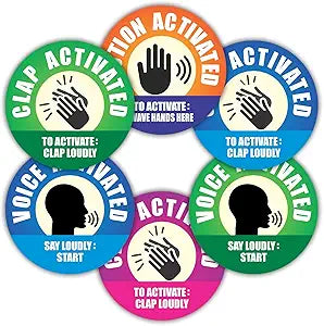 Prank Stickers - (Pack of 120) 2" Large Round Fake Voice Motion Clap Activated Funny Gag Gifts for Adults Kids Labels Sign for Doors Vending Machines