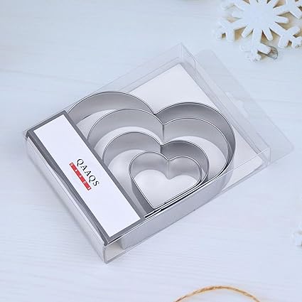 Heart Cookie Cutter Set Large/Small/Mini - 5 Inch, 4 Inch, 3 Inch, 2 Inch - 4 Piece Valentine's Heart Shaped Cookie Cutters Shapes Biscuit Molds for Baking - Stainless Steel