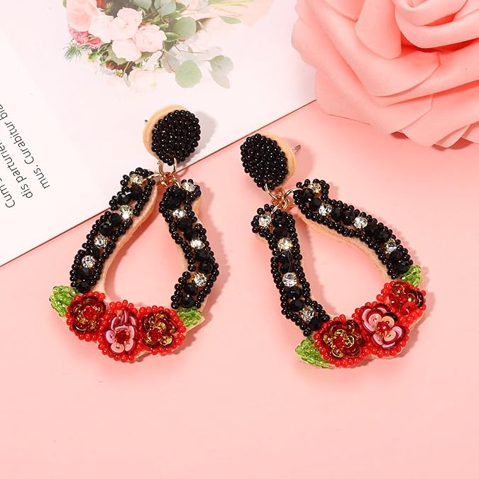 Beaded Earrings Derby Riding Suit Dangle Earrings Kentucky Derby Race Day Earrings Horse Racing Fan Jewelry Horse Racing Accessories