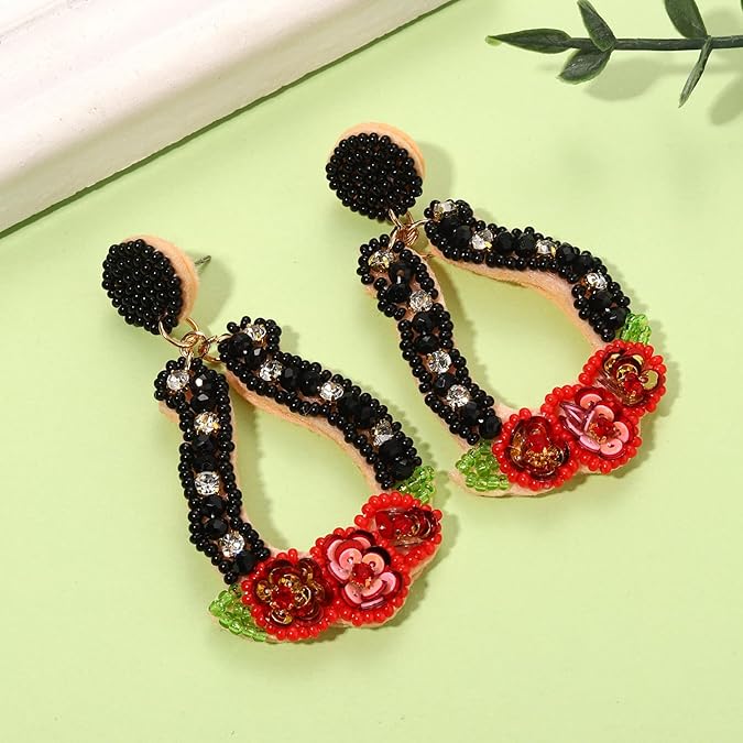 Beaded Earrings Derby Riding Suit Dangle Earrings Kentucky Derby Race Day Earrings Horse Racing Fan Jewelry Horse Racing Accessories