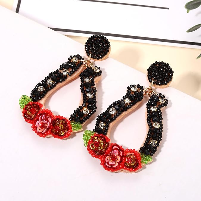 Beaded Earrings Derby Riding Suit Dangle Earrings Kentucky Derby Race Day Earrings Horse Racing Fan Jewelry Horse Racing Accessories