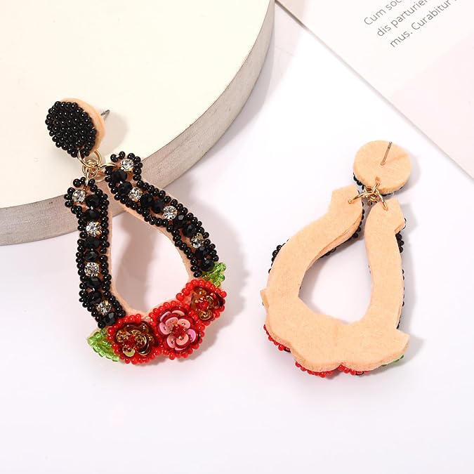 Beaded Earrings Derby Riding Suit Dangle Earrings Kentucky Derby Race Day Earrings Horse Racing Fan Jewelry Horse Racing Accessories