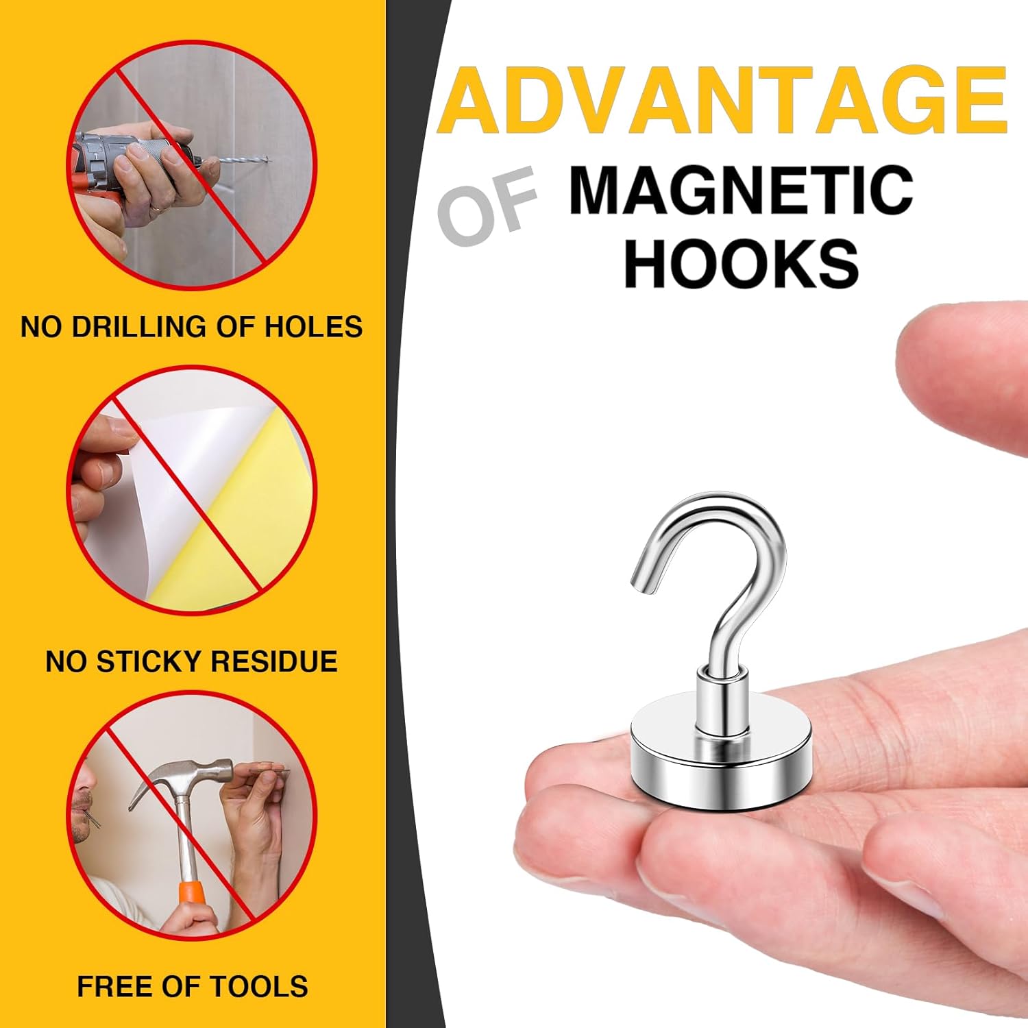 DIYMAG Magnetic Hooks, 30lbs+ Magnet Hook 2025 Cruise Cabin Ship Essentials Heavy Duty Strong Magnets Refrigerator Fridge Hanging for Classroom Beach...