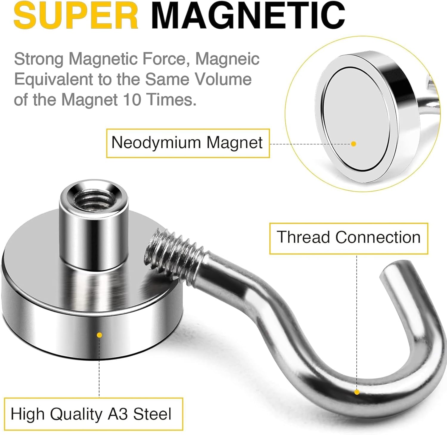 DIYMAG Magnetic Hooks, 30lbs+ Magnet Hook 2025 Cruise Cabin Ship Essentials Heavy Duty Strong Magnets Refrigerator Fridge Hanging for Classroom Beach...