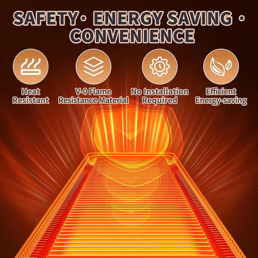 Extra Long 40"x12"-Tempered Glass Electric Warming Tray for Buffets Party/Home Daily Use Warming Mat for Food Warming Mat Food Warmer Button Temperature Control Heating Fastly in 10s for Family