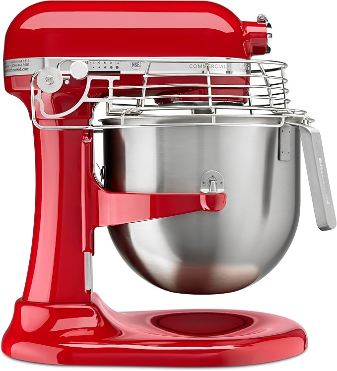 KitchenAid KSMC895ER 8-Quart Commercial Countertop Mixer with Bowl-Guard, 10-Speed, Gear-Driven, Empire Red