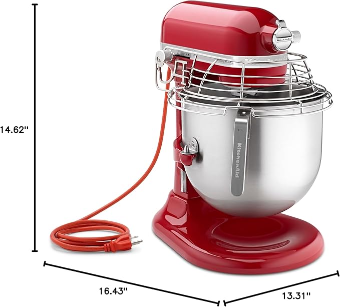 KitchenAid KSMC895ER 8-Quart Commercial Countertop Mixer with Bowl-Guard, 10-Speed, Gear-Driven, Empire Red