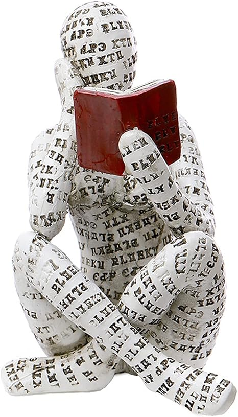 Home Decor Pulp Reading Women Thinker Statue Aesthetic Sculpture Room Decor Modern Abstract Decoration on Shelf Table Desk for Living Room