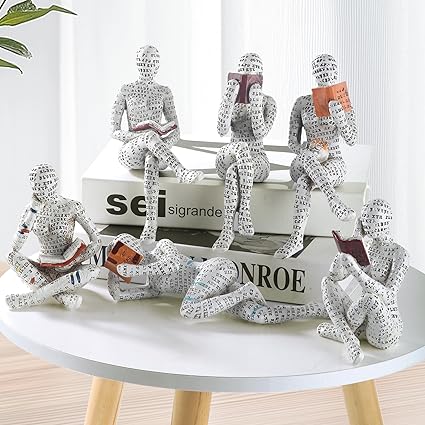 Home Decor Pulp Reading Women Thinker Statue Aesthetic Sculpture Room Decor Modern Abstract Decoration on Shelf Table Desk for Living Room