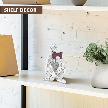 Home Decor Pulp Reading Women Thinker Statue Aesthetic Sculpture Room Decor Modern Abstract Decoration on Shelf Table Desk for Living Room