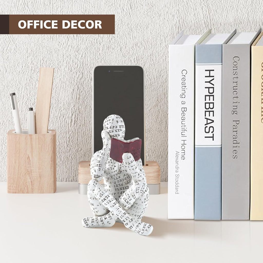 Home Decor Pulp Reading Women Thinker Statue Aesthetic Sculpture Room Decor Modern Abstract Decoration on Shelf Table Desk for Living Room