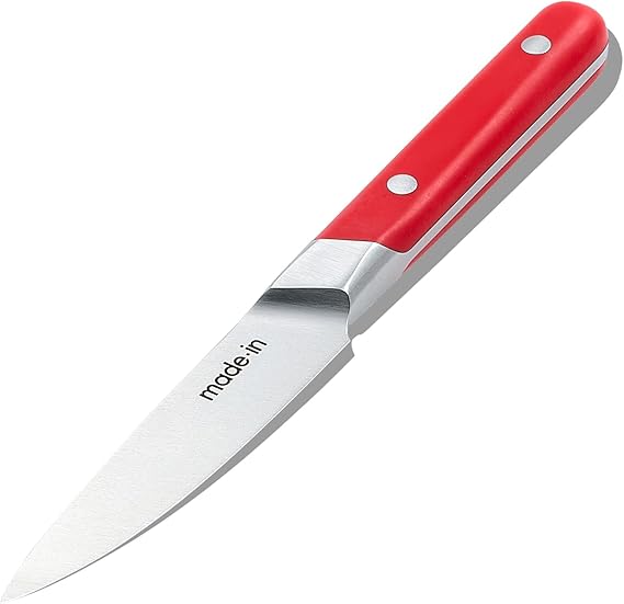 Made-In Cookware - 4" Paring Knife France - Full Tang with Pomme Red Handle
