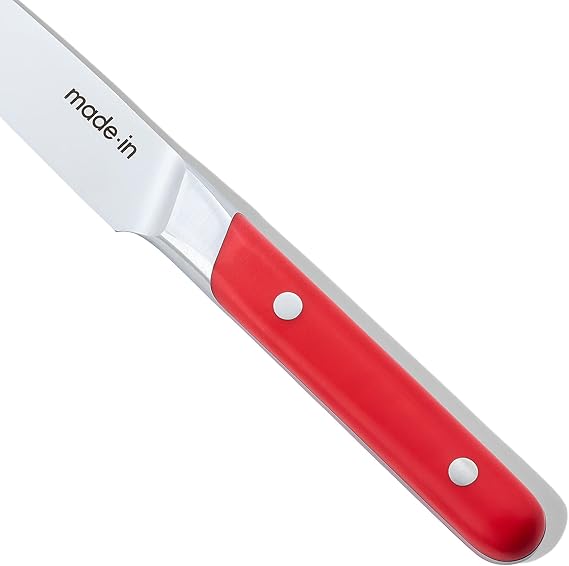 Made-In Cookware - 4" Paring Knife France - Full Tang with Pomme Red Handle