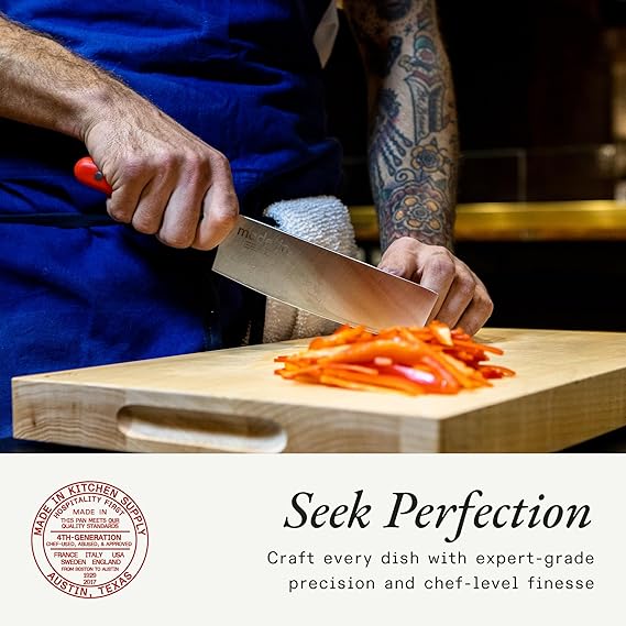 Made In Cookware - 6" Nakiri Knife France - Full Tang With Pomme Red Handle