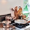 Mauviel M'Heritage 150 CI 1.5mm Polished Copper & Stainless Steel DeLuxe 3-Piece Cookware Set, With Saucepan With Lid, 1.8-Qt and Frying Pan 7.8-In, Cast Iron Handles, Made in France
