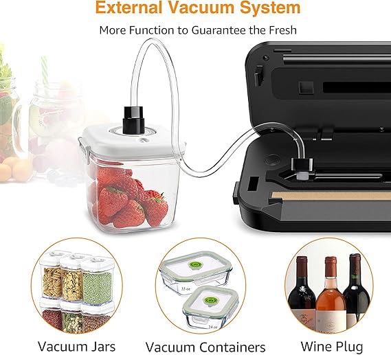 MegaWise Powerful and Compact Vacuum Sealer Machine (Silver Grey)