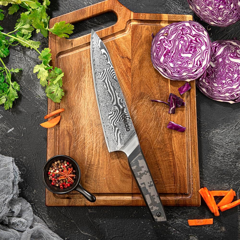 Meisai Damascus Chef Knife Set