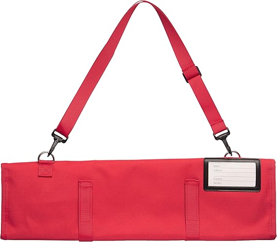 Mercer Culinary 7-Pocket Knife Roll Storage Bag, Red