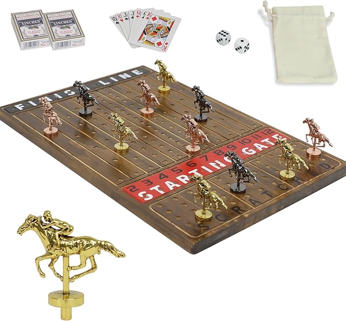 Metal Horse Racing Board Game Card Board Game Finish Line Luxury Edition