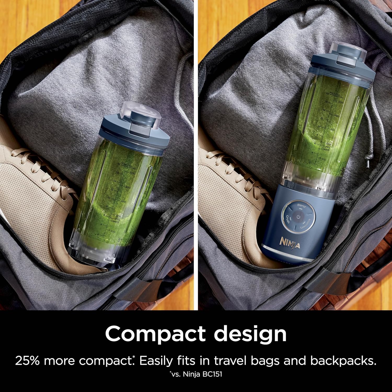 Ninja Blast Max, Portable Blender + Twist & Go, Personal Blender, Ninja Blender, Smoothie, Blend, Ice Crush, 3 Programs, Cordless, 22 oz removable...