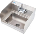 DuraSteel Commercial Hand Sink Faucet - 4 Inch Center Wall Mount Handwash Sink Faucet with 3-1/2" Gooseneck Spout