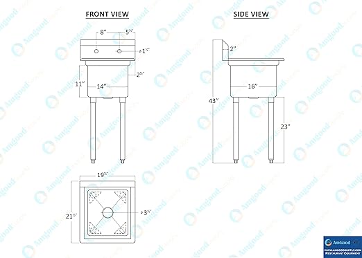 NSF Stainless Steel Commercial Utility Sink