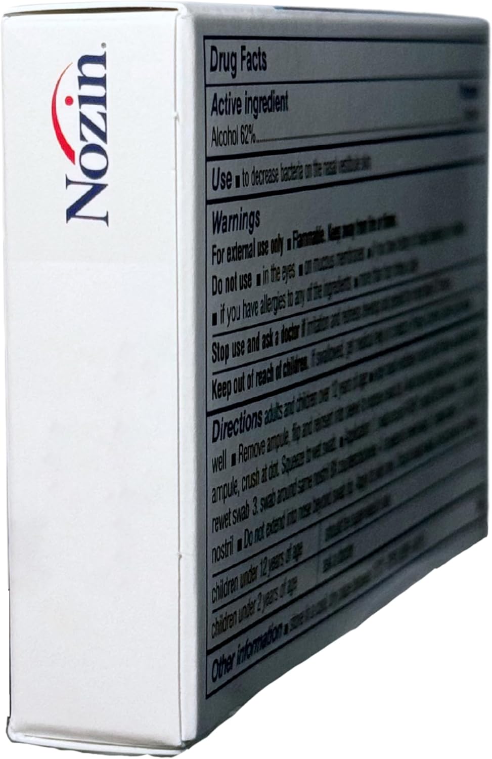 Nozin® Nasal Sanitizer® Antiseptic Popswab® Ampules 10ct Pack | Kills 99.99% of Germs | Alcohol Based 62%