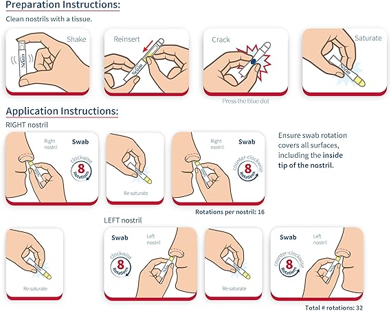 Nozin® Nasal Sanitizer® Antiseptic Popswab® Ampules 10ct Pack | Kills 99.99% of Germs | Alcohol Based 62%