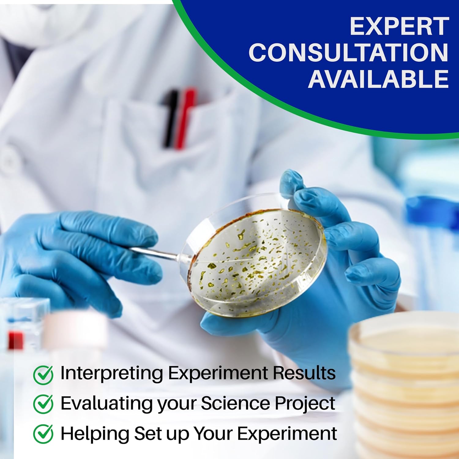 Evviva Sciences Nutrient Agar Petri Dishes Science Project Kit, Pre-Poured Agar Plates for Science Experiments, with Experiment eBook
