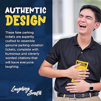 Laughing Smith Prank Parking Tickets - Funny Fake Parking Tickets - Hilarious Gag Gifts - Novelty Parking Enforcement