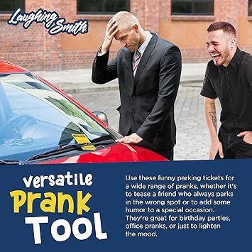 Laughing Smith Prank Parking Tickets - Funny Fake Parking Tickets - Hilarious Gag Gifts - Novelty Parking Enforcement