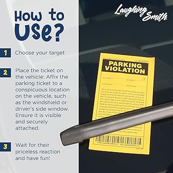 Laughing Smith Prank Parking Tickets - Funny Fake Parking Tickets - Hilarious Gag Gifts - Novelty Parking Enforcement
