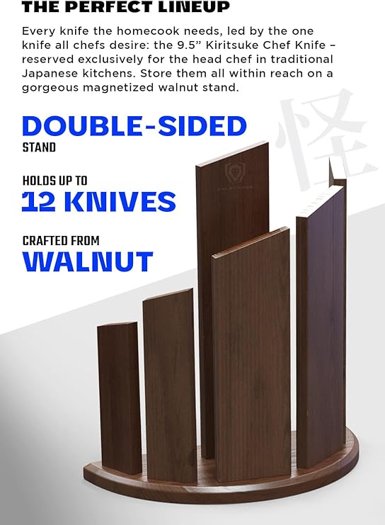 DALSTRONG Knife Block Set -6pc- Magnetic Knife Stand-Phantom Series-Japanese High-Carbon AUS8 Steel-Knife Kitchen Set-Pakkawood Handle-Men's Valentines Gift