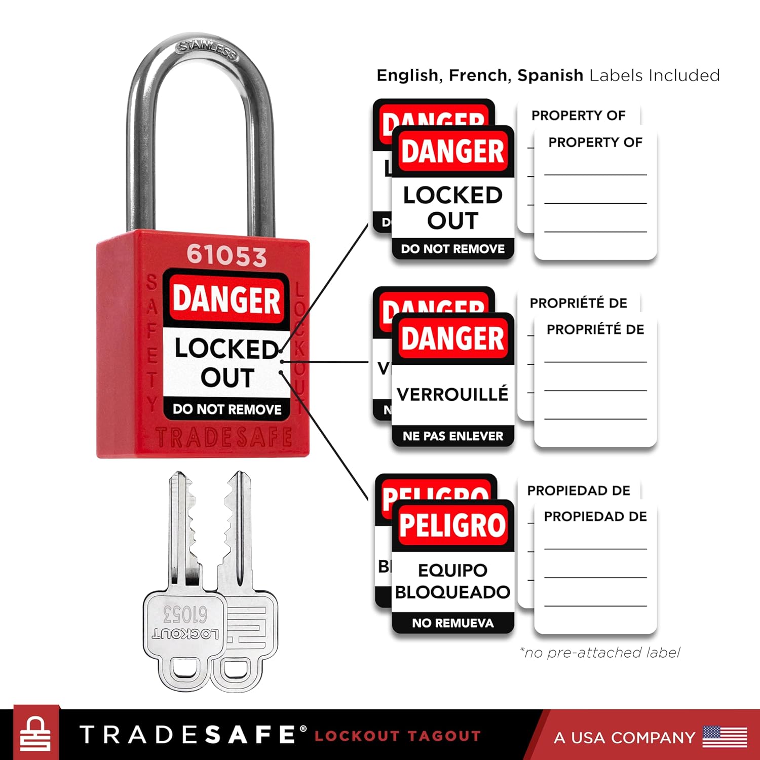 TRADESAFE Lockout Tagout Station with Loto Devices - 14 Pack Safety Lock Set, 6 Hasps, 40 Do Not Operate Tags, Lock Out Tag Out Kit Board, Lockout Safety Supply for OSHA Compliance