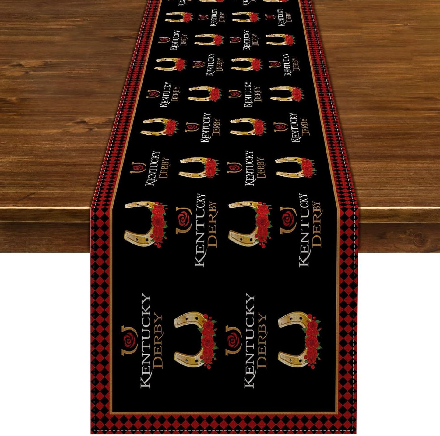 Kentucky Derby Table Runner 2025 Horse Race Jockey Decoration Rustic Farmhouse Home Dining Room Kitchen Table Decor (13" x 72")