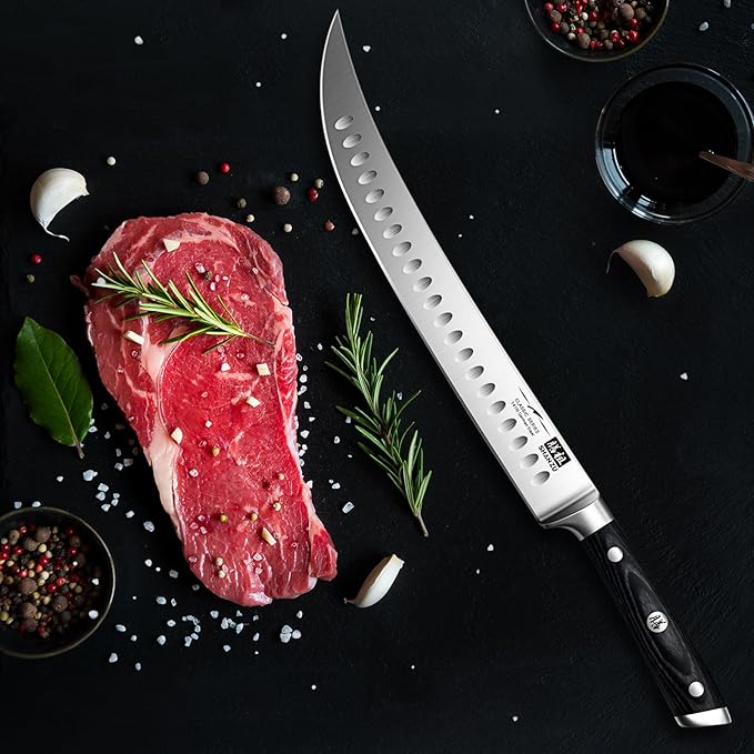 SHAN ZU Classic Carving Slicing Knife, Professional Brisket Knife 12 Inch German 1.4116 Stainless Steel