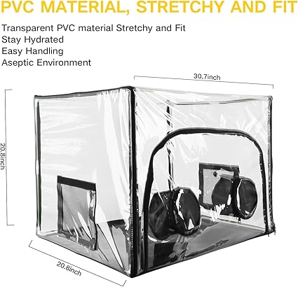 A Cover Large Still Air Box Mushroom, Mushroom Grow Bag Kit Mycology Fume Hood Propagation Stations Grow Kit Mono tub Kit Mushroom Planting Bag Tent for...