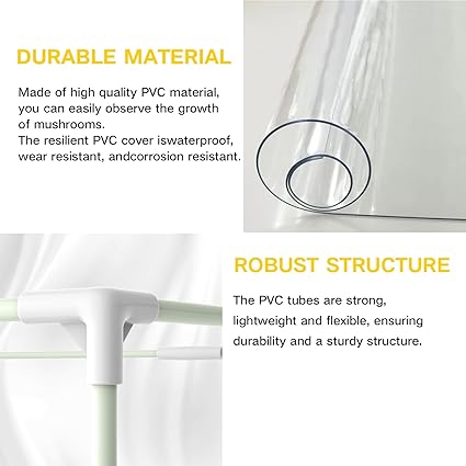 A Cover Large Still Air Box Mushroom, Mushroom Grow Bag Kit Mycology Fume Hood Propagation Stations Grow Kit Mono tub Kit Mushroom Planting Bag Tent for...