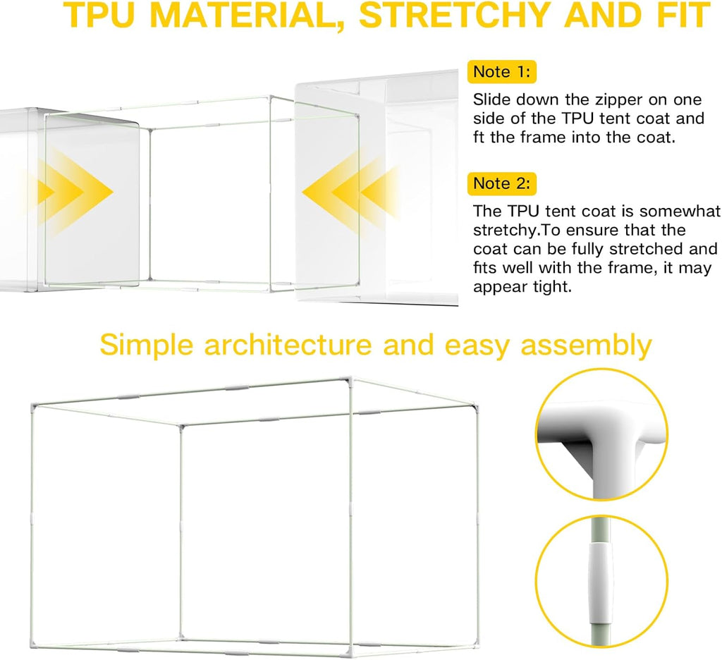A Cover Large Still Air Box Mushroom, Mushroom Grow Bag Kit Mycology Fume Hood Propagation Stations Grow Kit Mono tub Kit Mushroom Planting Bag Tent for...