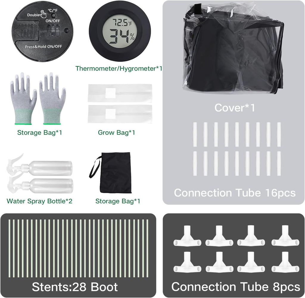 A Cover Large Still Air Box Mushroom, Mushroom Grow Bag Kit Mycology Fume Hood Propagation Stations Grow Kit Mono tub Kit Mushroom Planting Bag Tent for...