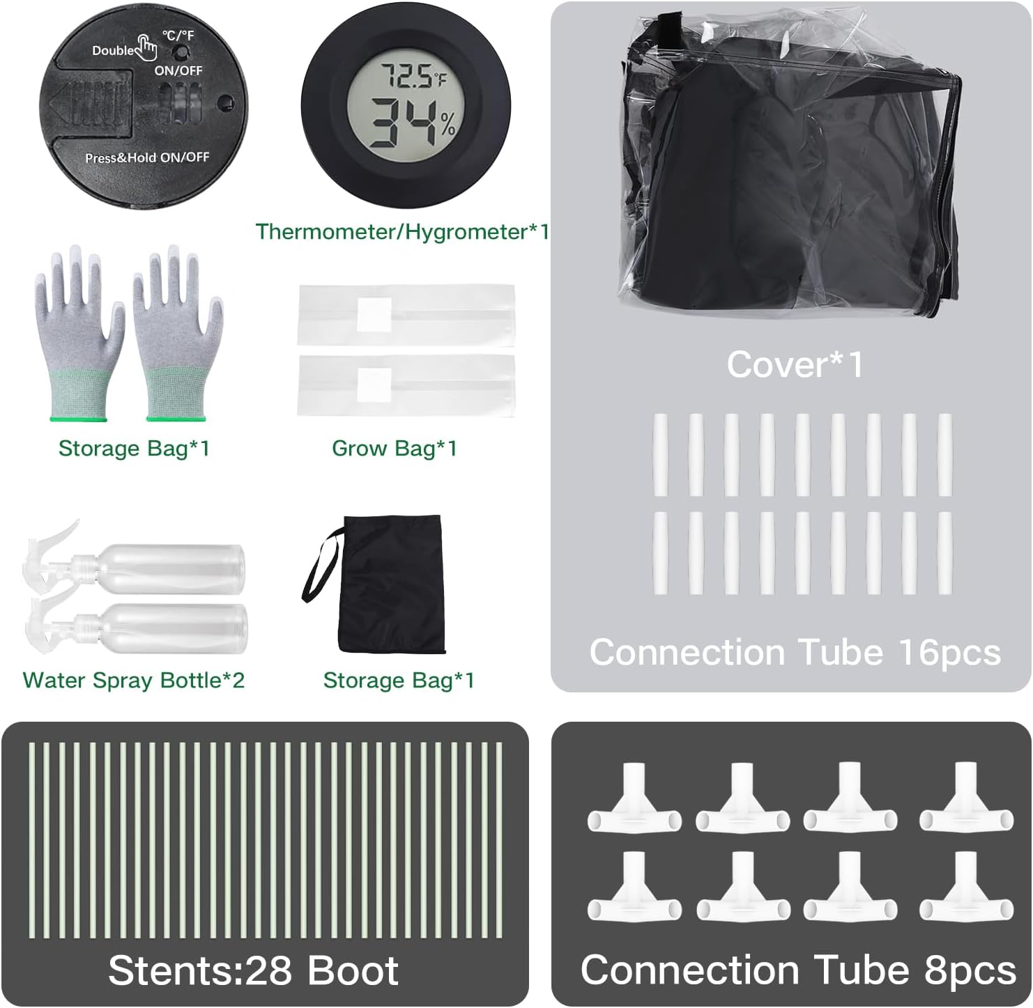 A Cover Large Still Air Box Mushroom, Mushroom Grow Bag Kit Mycology Fume Hood Propagation Stations Grow Kit Mono tub Kit Mushroom Planting Bag Tent for...