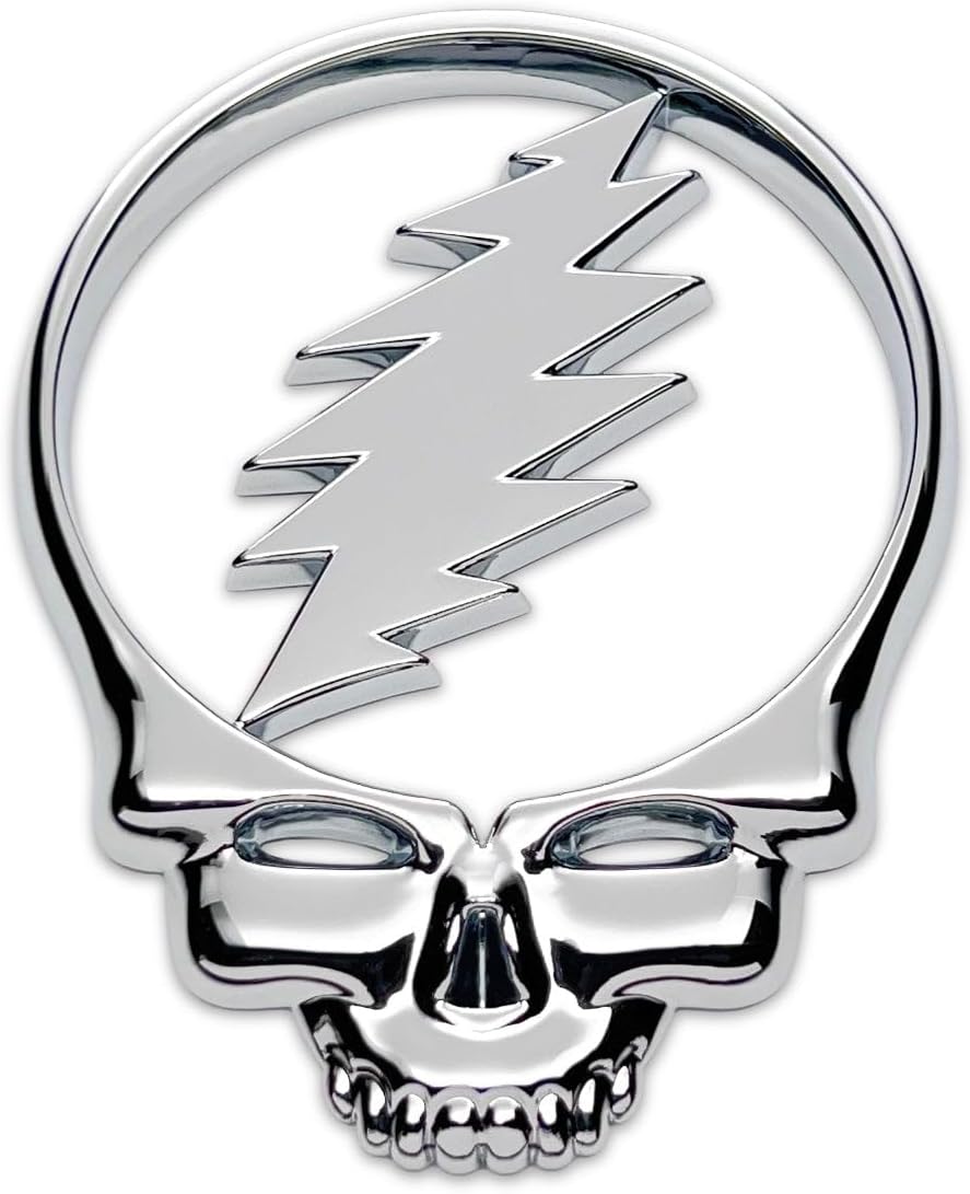 The Steal Your Face Car Badge Emblem in Chrome