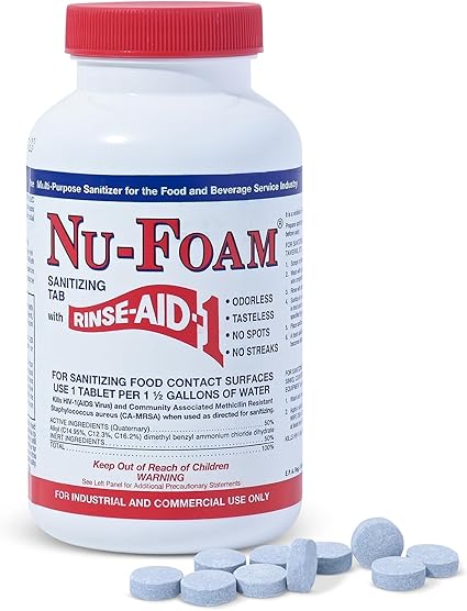 Sanitizing Tablets for Bar Glassware – Superior Rinse Aid - Hand Washing Bar, Tavern, Brewery Supplies - Spotless Serving Glasses - Professional-Grade Glass Sanitation - 100 Tablets/600 Quarts